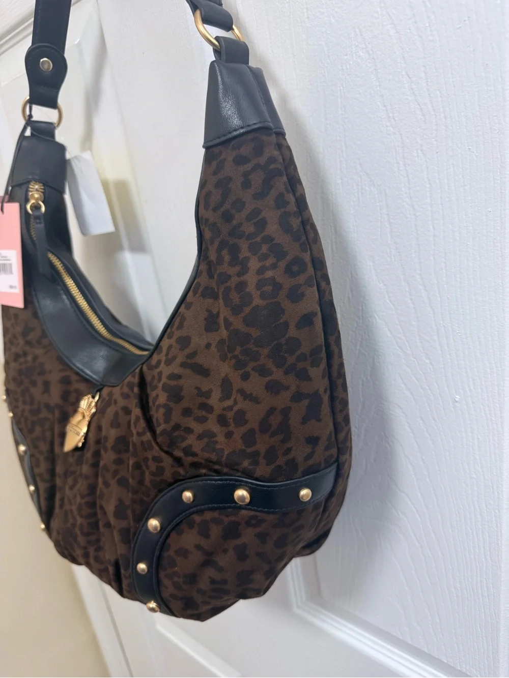 NWT Juicy Couture Retro Glam Leopard-Print Hobo/Coho in Chocolate